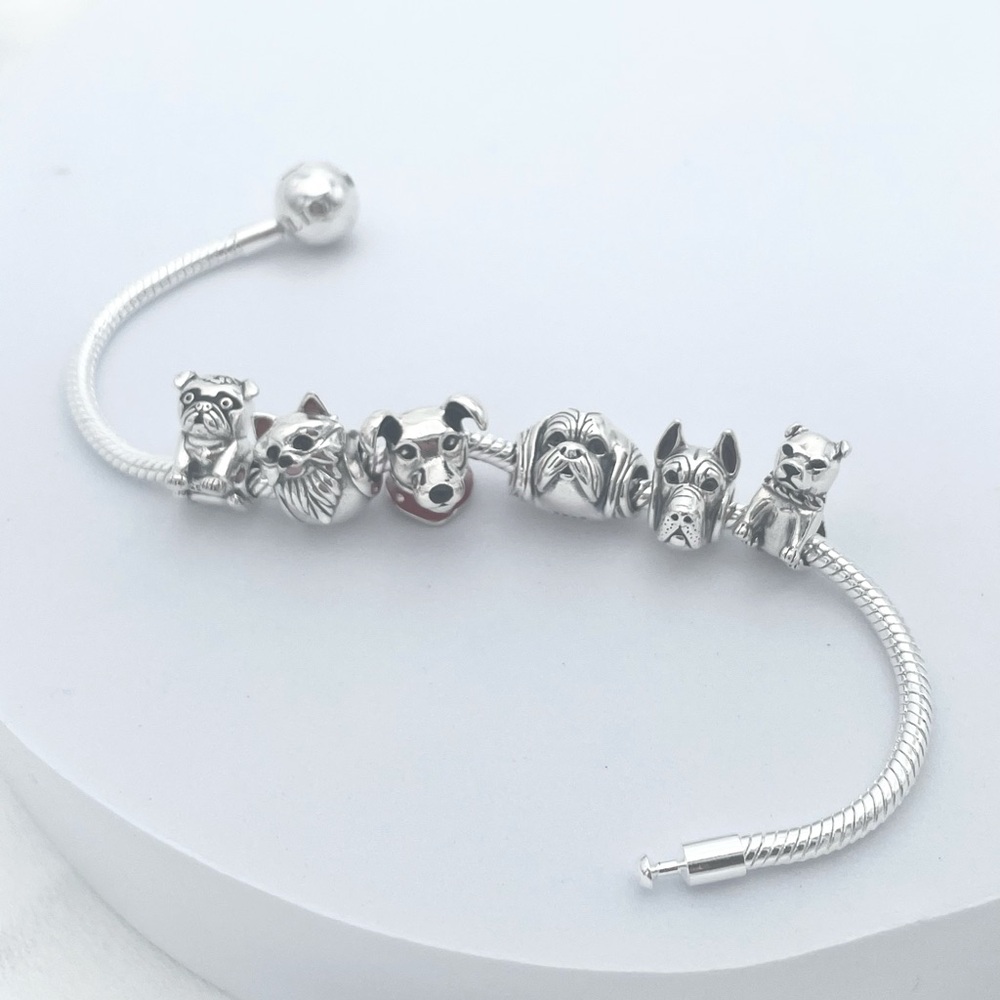 Linx Snake Chain Bracelet with Dog Themed Charms